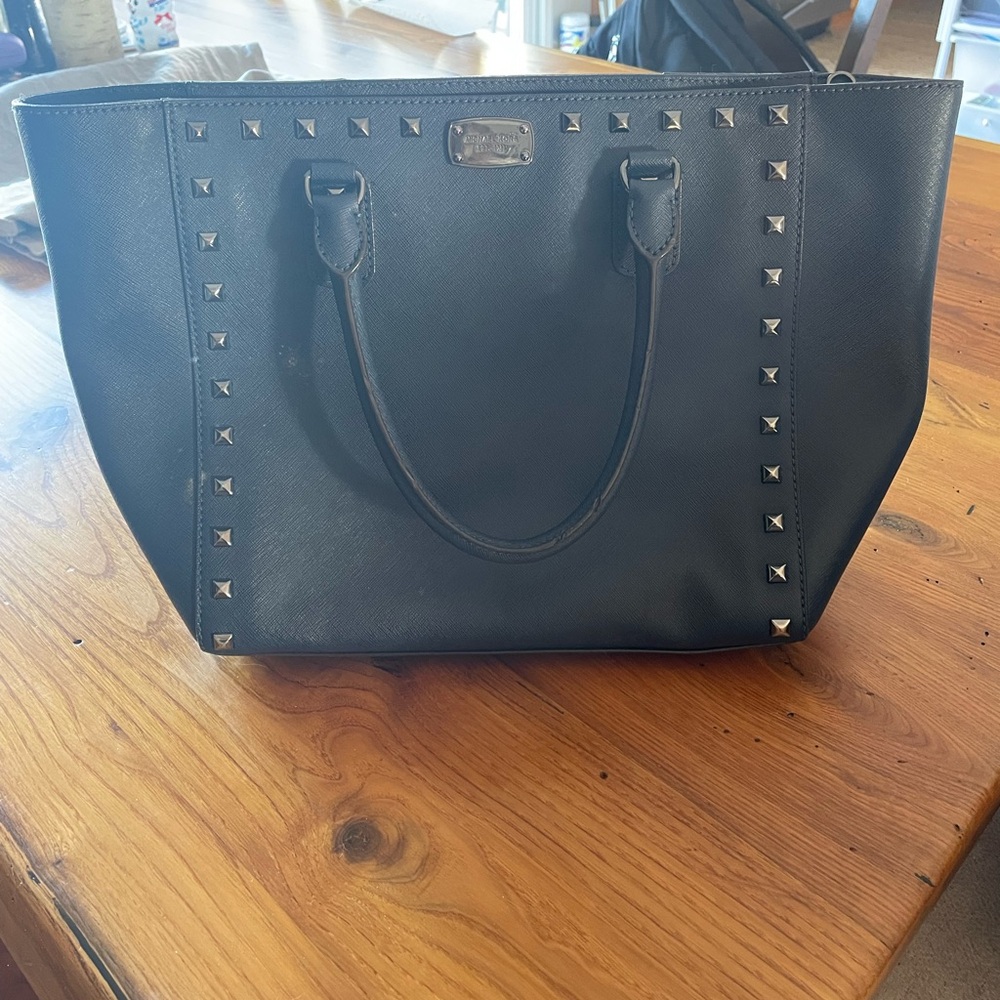 Michael Kors Saffiano Stud Large Leather Tote Crossbody
